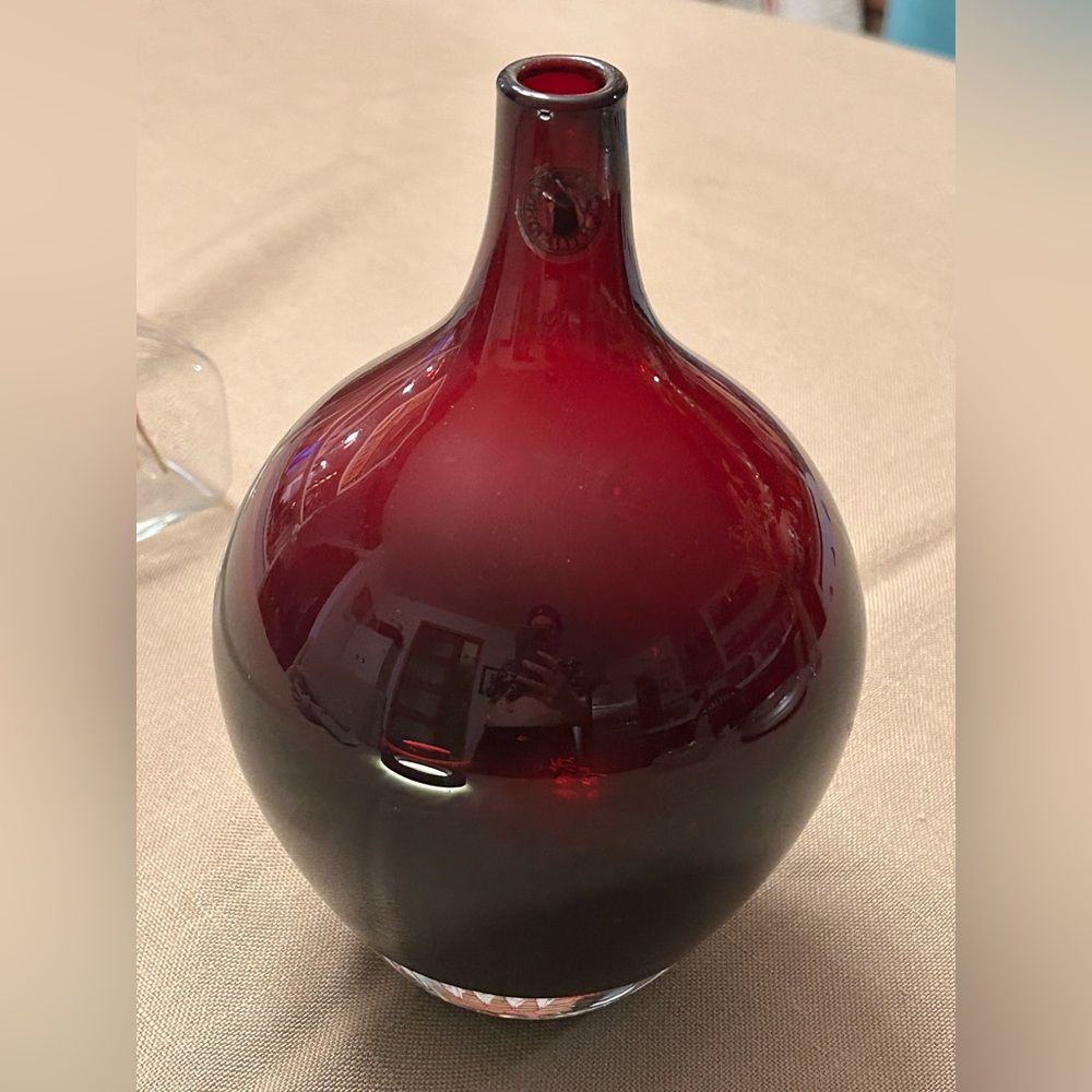 Gorgeous Hand made red blow glass